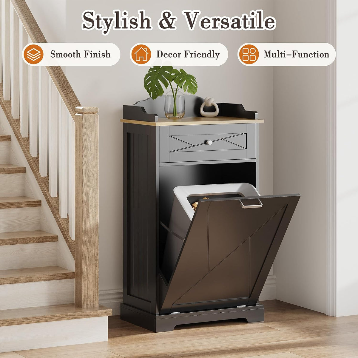 Dog Feeding Station with Storage Drawer, Pet Organizers and Storage Adjustable Shelf, Dog Feeder Station, Pet Storage Cabinet for Cats and Dogs