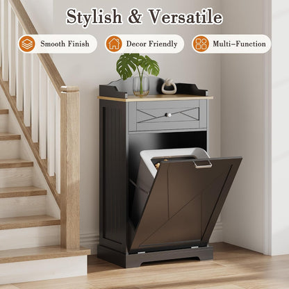Dog Feeding Station with Storage Drawer, Pet Organizers and Storage Adjustable Shelf, Dog Feeder Station, Pet Storage Cabinet for Cats and Dogs