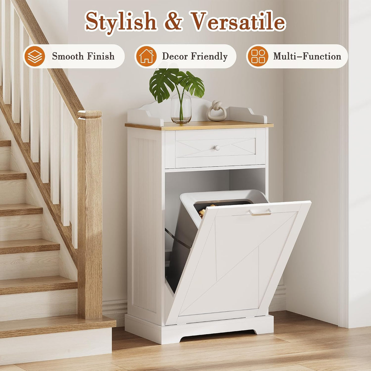Dog Feeding Station with Storage Drawer, Pet Organizers and Storage Adjustable Shelf, Dog Feeder Station, Pet Storage Cabinet for Cats and Dogs