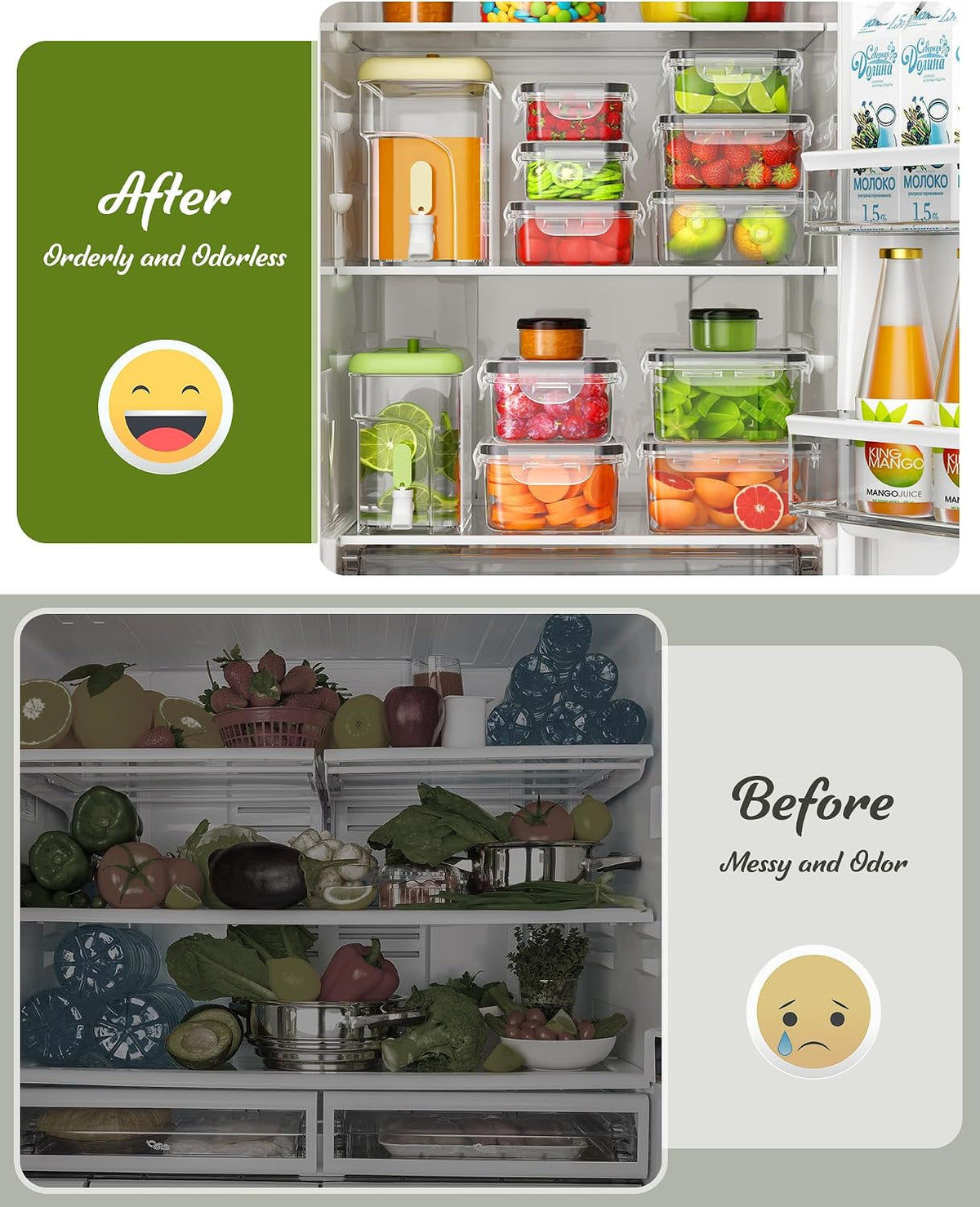 Food Storage Containers with Lids, BPA-Free | Includes 20 Containers & 20 Lids,Plastic Food Containers for Kitchen Storage and Organization,Leak Proof Meal Prep Container