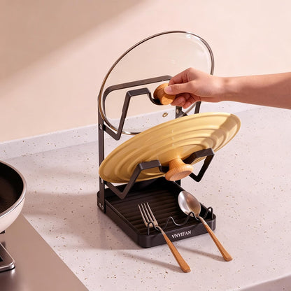 2-Tier Pot Lid Holder for Kitchen Counter & Stovetop