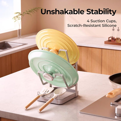 2-Tier Pot Lid Holder for Kitchen Counter & Stovetop