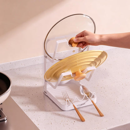 2-Tier Pot Lid Holder for Kitchen Counter & Stovetop