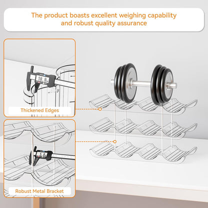 2 Tier Stackable Wine Racks Countertop,Sturdy and Durable Wine Rack Free Standing Floor for Inside Cabinet,Clear Water Bottle Organizer and Wine Storage Racks Holder for Pantry,Table,Kitchen