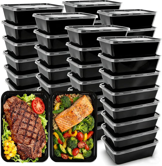 50-Pack Meal Prep Containers, Single Compartment with lids, 26 OZ.