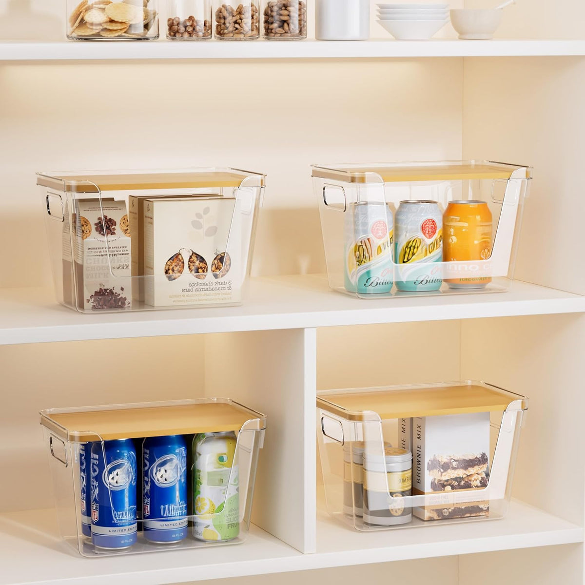 Acrylic Trash Bag Holder, 2 Pack (XL+S) Stackable Garbage Bag Dispenser, Clear Organizer Bins for Under Sink Organization, Pantry Storage, Cabinet, Kitchen, Laundry, Bathroom