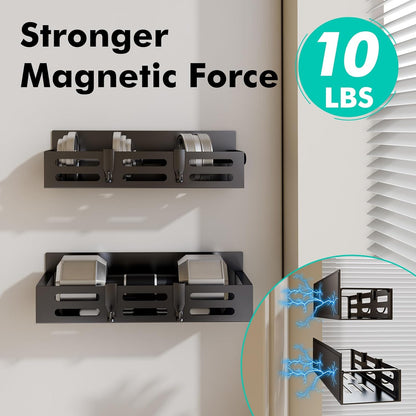 Magnetic Spice Rack for Refrigerator, Black Magnetic Shelf and Fridge Kitchen Cabinet Organizers Storage Seasoning Organization Mini Shelves, Organizadores de Cocina
