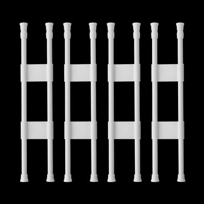 4 Sets Double RV Refrigerator Bars, 15.8-27.6 Inches Non-Slip Adjustable RV Fridge Tension Rods, for Camper Refrigerator, Kitchen, Bookshelf, Cupboard-White