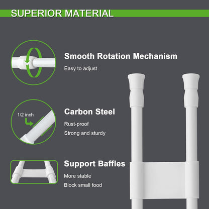 4 Sets Double RV Refrigerator Bars, 15.8-27.6 Inches Non-Slip Adjustable RV Fridge Tension Rods, for Camper Refrigerator, Kitchen, Bookshelf, Cupboard-White