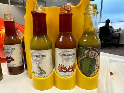 6-bottle Carrier for Hot Sauce, Holds Standard 5oz Bottles, Hot Sauce Organizer, Condiment Holder