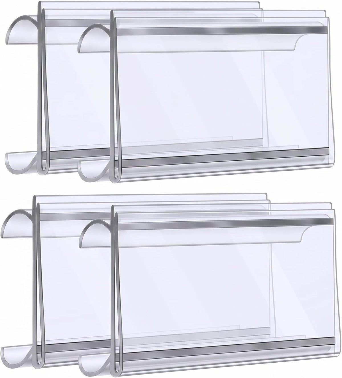 100 Pcs Plastic Wire Shelf Label Holder Tags with 100 Pcs Label Paper Inserts Wire Rack Labels Clips Compatible with Metro 1-1/4 Inch Shelves Labels Area 3in Lx1.25in H
