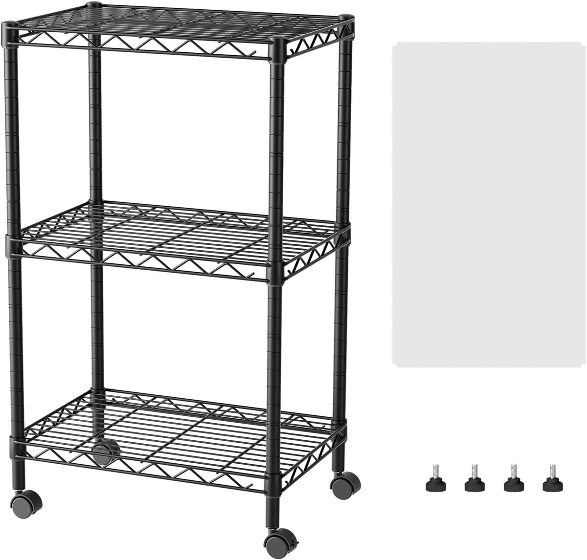 8 Shelves Storage Wire Shelf Closet Metal Shelving Pantry Wheels