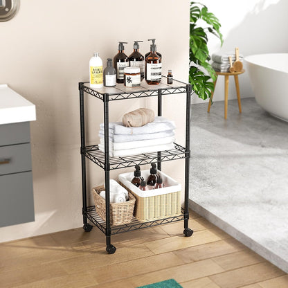 8 Shelves Storage Wire Shelf Closet Metal Shelving Pantry Wheels