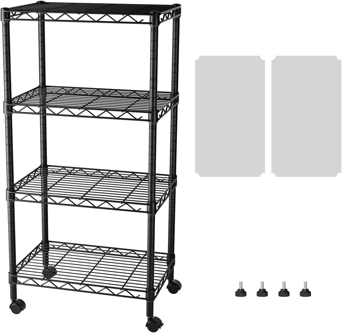 8 Shelves Storage Wire Shelf Closet Metal Shelving Pantry Wheels