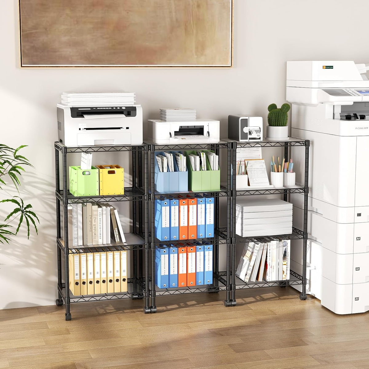 8 Shelves Storage Wire Shelf Closet Metal Shelving Pantry Wheels
