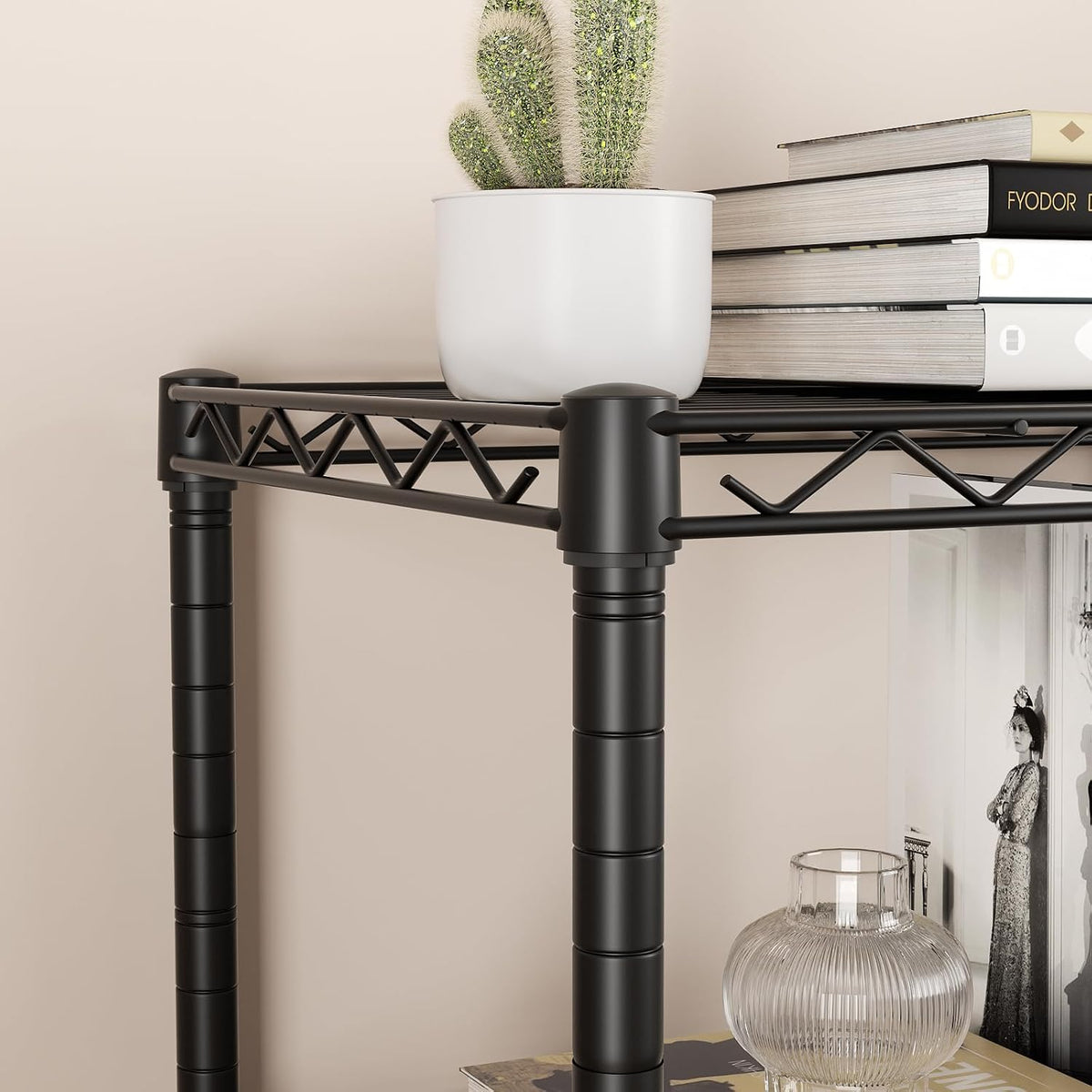 8 Shelves Storage Wire Shelf Closet Metal Shelving Pantry Wheels