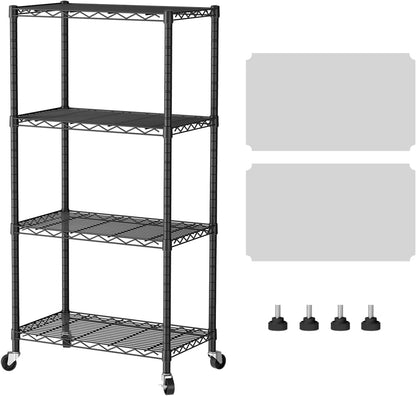 8 Shelves Storage Wire Shelf Closet Metal Shelving Pantry Wheels