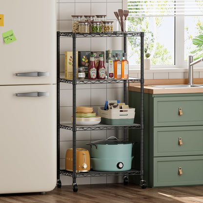 8 Shelves Storage Wire Shelf Closet Metal Shelving Pantry Wheels