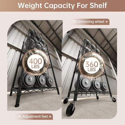 8 Shelves Storage Wire Shelf Closet Metal Shelving Pantry Wheels