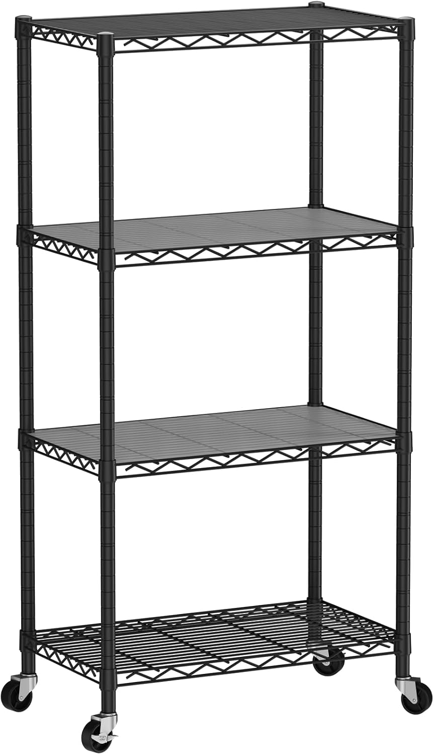 8 Shelves Storage Wire Shelf Closet Metal Shelving Pantry Wheels