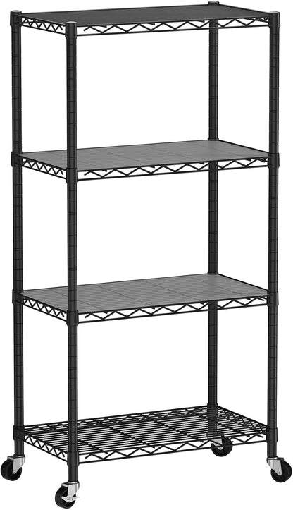 8 Shelves Storage Wire Shelf Closet Metal Shelving Pantry Wheels