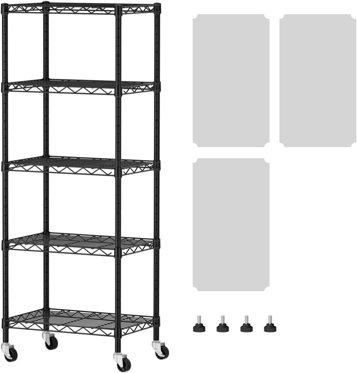 8 Shelves Storage Wire Shelf Closet Metal Shelving Pantry Wheels