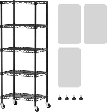 8 Shelves Storage Wire Shelf Closet Metal Shelving Pantry Wheels