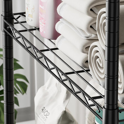 8 Shelves Storage Wire Shelf Closet Metal Shelving Pantry Wheels