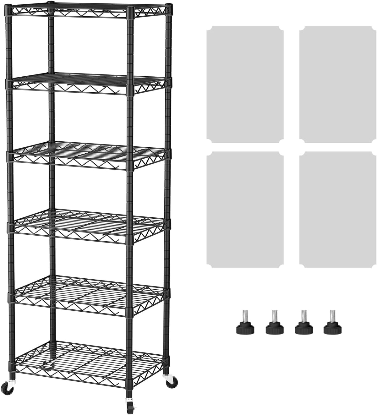 8 Shelves Storage Wire Shelf Closet Metal Shelving Pantry Wheels