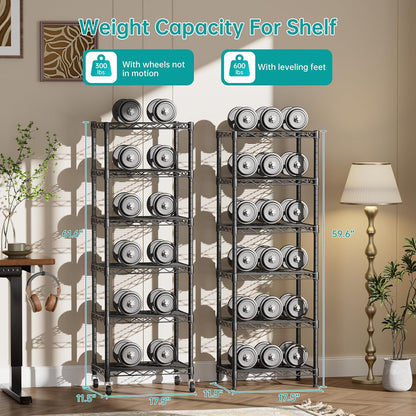 8 Shelves Storage Wire Shelf Closet Metal Shelving Pantry Wheels