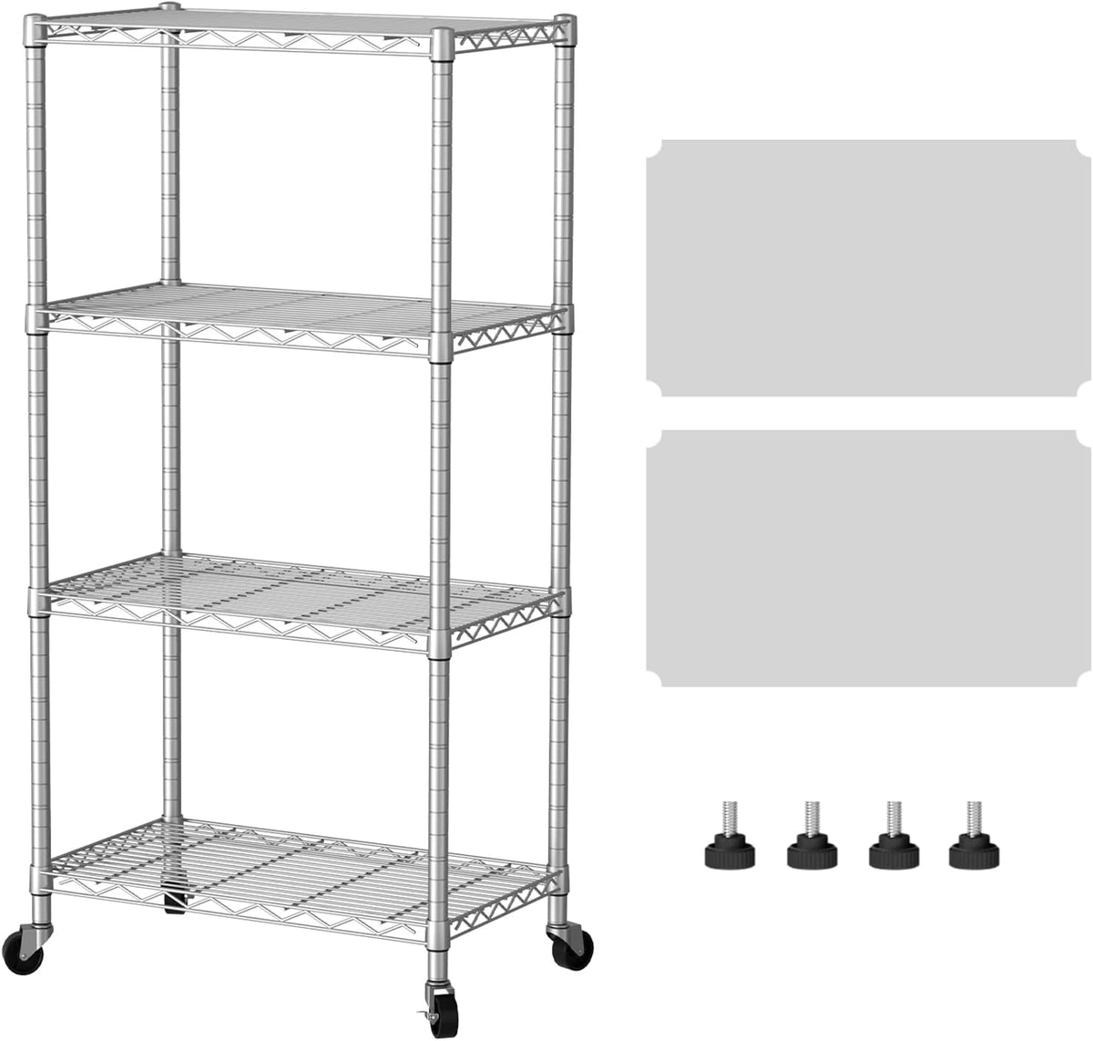8 Shelves Storage Wire Shelf Closet Metal Shelving Pantry Wheels