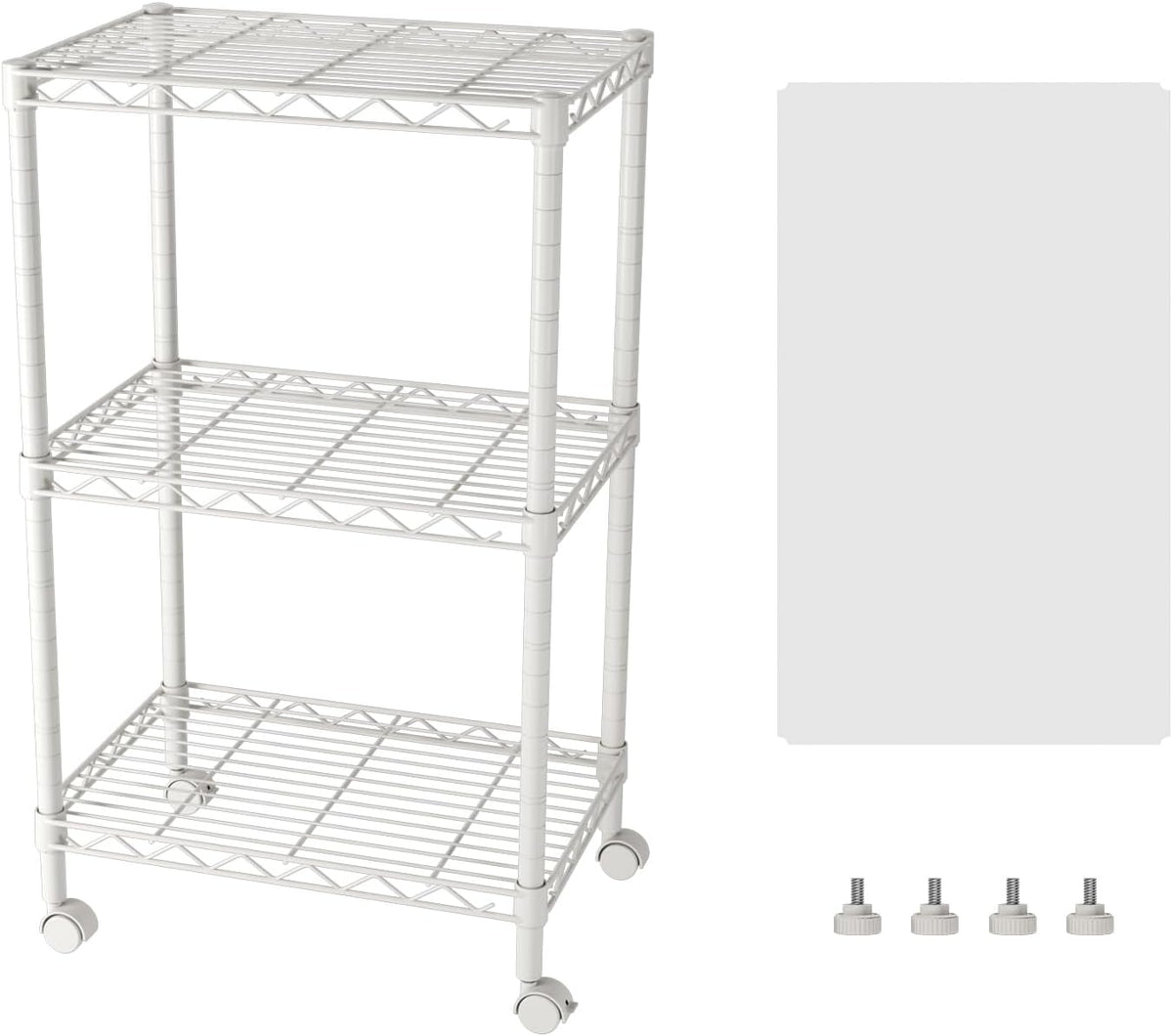 8 Shelves Storage Wire Shelf Closet Metal Shelving Pantry Wheels