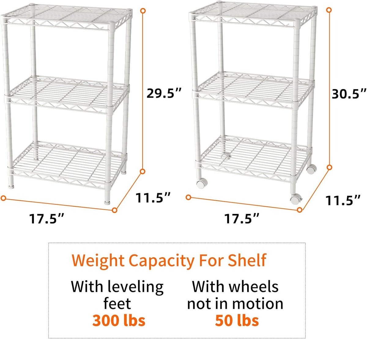 8 Shelves Storage Wire Shelf Closet Metal Shelving Pantry Wheels
