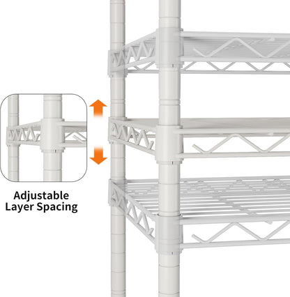 8 Shelves Storage Wire Shelf Closet Metal Shelving Pantry Wheels