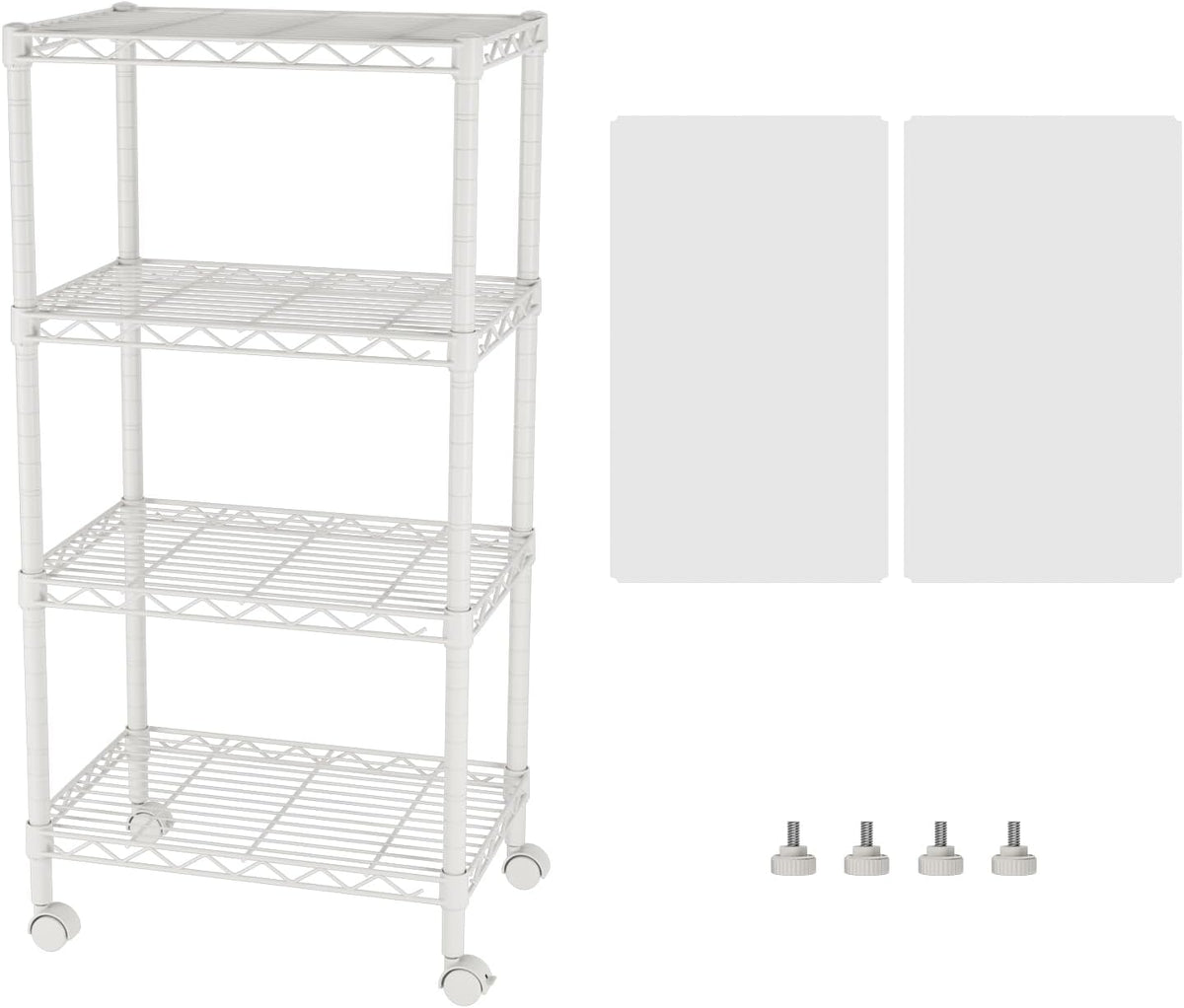 8 Shelves Storage Wire Shelf Closet Metal Shelving Pantry Wheels