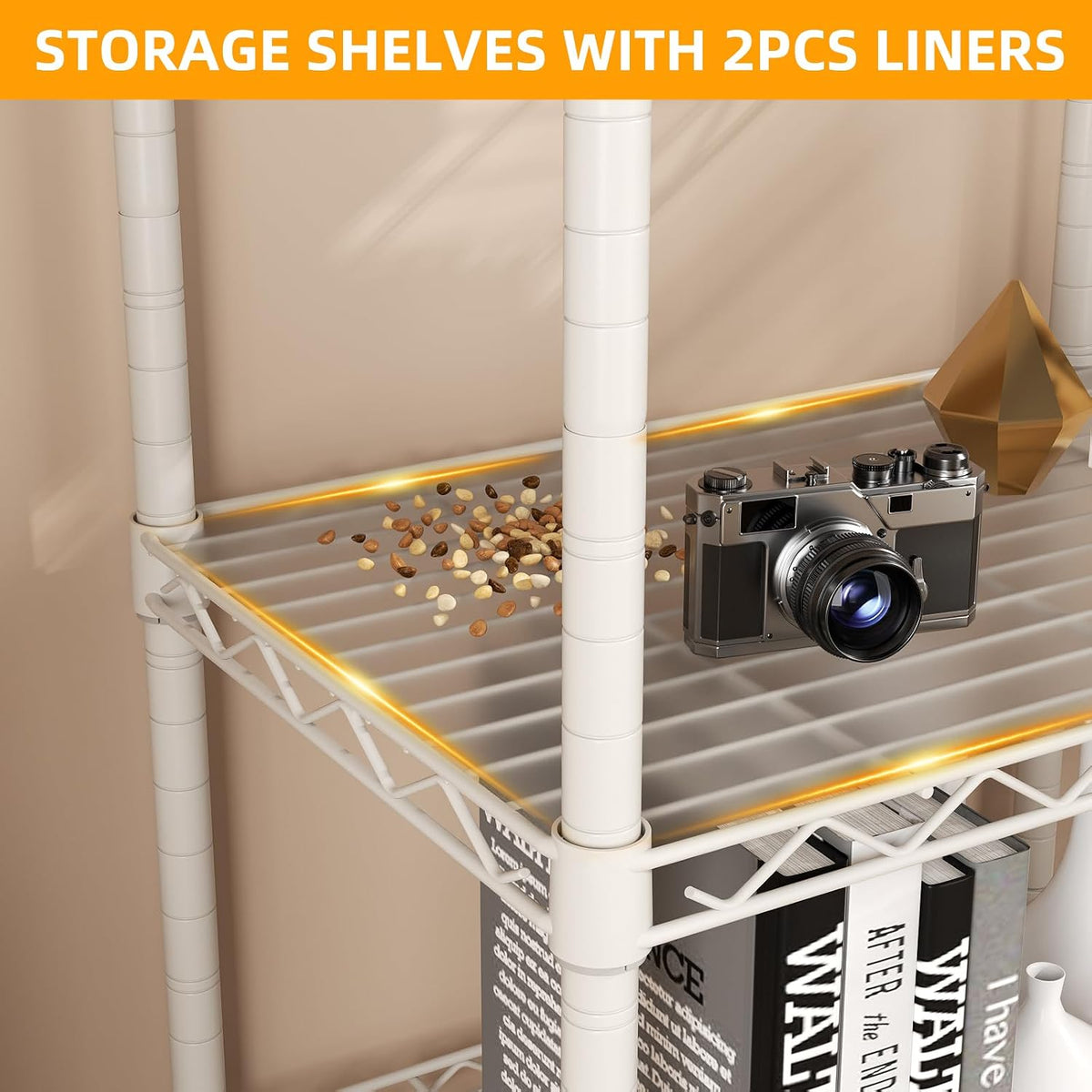 8 Shelves Storage Wire Shelf Closet Metal Shelving Pantry Wheels