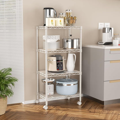 8 Shelves Storage Wire Shelf Closet Metal Shelving Pantry Wheels