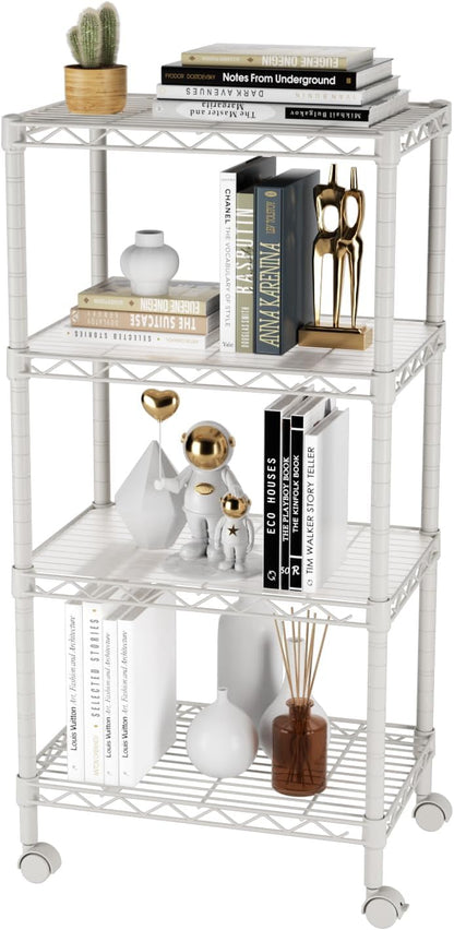 8 Shelves Storage Wire Shelf Closet Metal Shelving Pantry Wheels