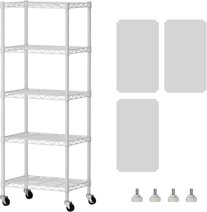 8 Shelves Storage Wire Shelf Closet Metal Shelving Pantry Wheels