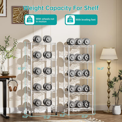 8 Shelves Storage Wire Shelf Closet Metal Shelving Pantry Wheels