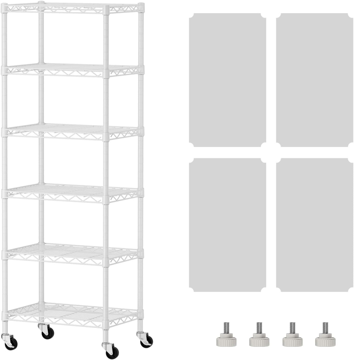 8 Shelves Storage Wire Shelf Closet Metal Shelving Pantry Wheels