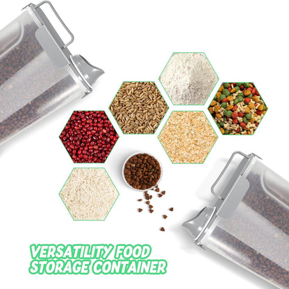 5-7Lbs Dog Cat Food Storage Container with Upgraded Large Nozzle BPA-free, 4 Snap Seals Plastic Pet Food Storage Containers with Handles are Easy to Clean and Carry