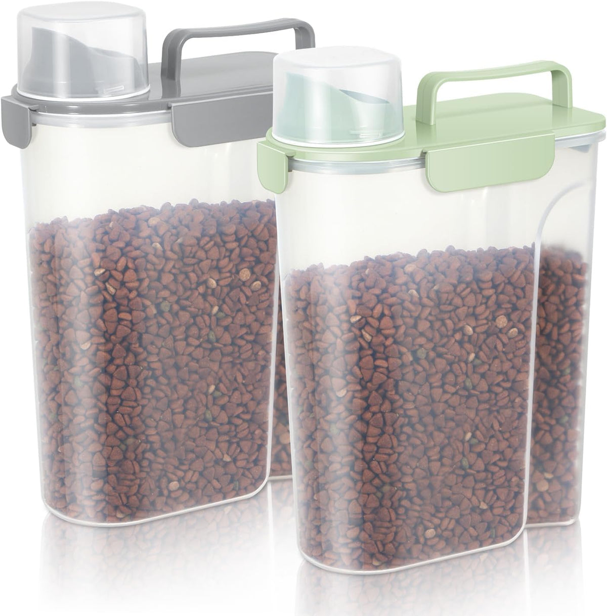5-7Lbs Dog Cat Food Storage Container with Upgraded Large Nozzle BPA-free, 4 Snap Seals Plastic Pet Food Storage Containers with Handles are Easy to Clean and Carry