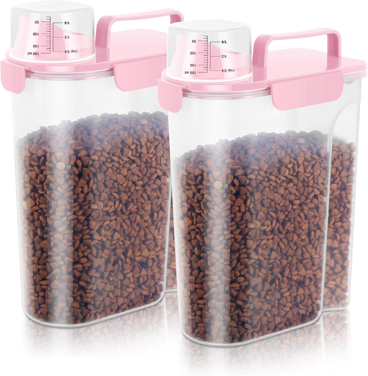 5-7Lbs Dog Cat Food Storage Container with Upgraded Large Nozzle BPA-free, 4 Snap Seals Plastic Pet Food Storage Containers with Handles are Easy to Clean and Carry