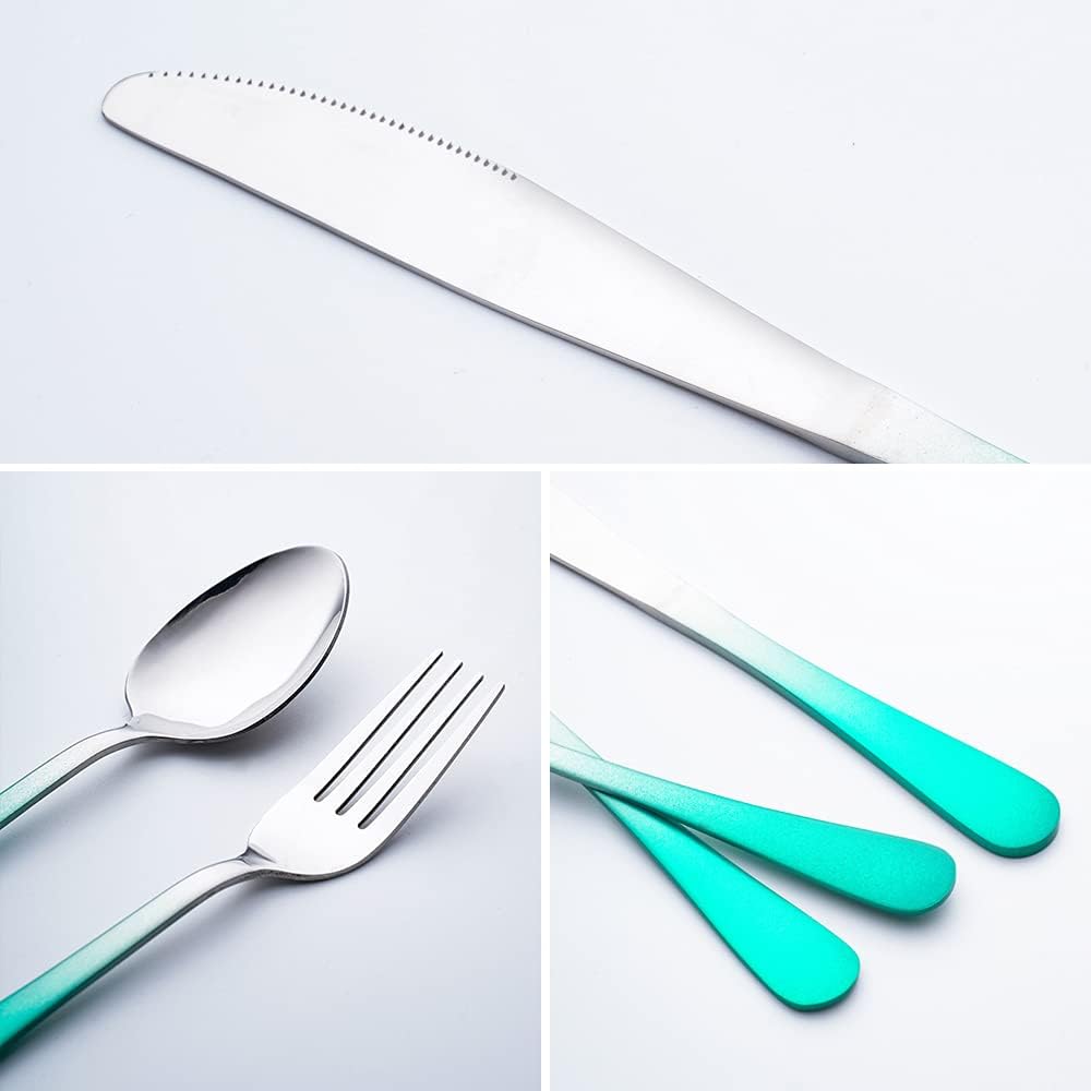 Travel Utensils Set with Case Reusable Portable Cutlery Set Stainless Steel 8pcs Including Dinner Knife Fork Spoon Chopsticks Straws(Silver)