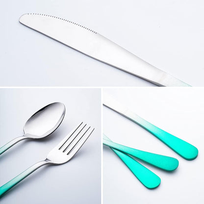 Travel Utensils Set with Case Reusable Portable Cutlery Set Stainless Steel 8pcs Including Dinner Knife Fork Spoon Chopsticks Straws(Silver)
