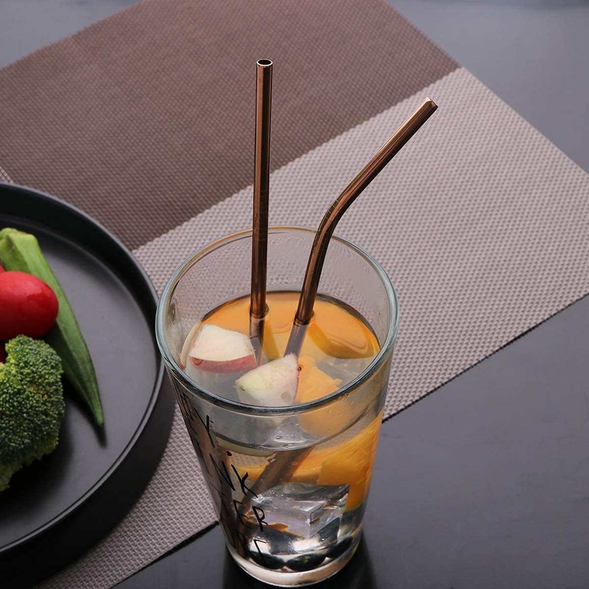 Travel Utensils Set with Case Reusable Portable Cutlery Set Stainless Steel 8pcs Including Dinner Knife Fork Spoon Chopsticks Straws(Silver)