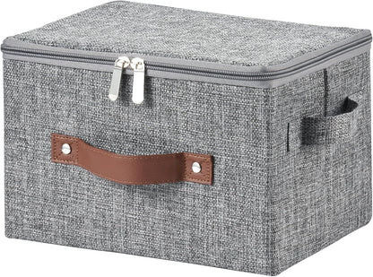 Storage Bins with Zipper Lids Decorative Lidded Baskets Boxes