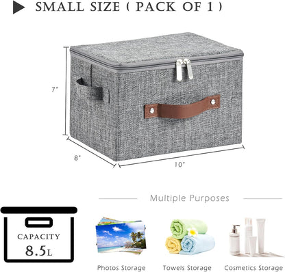 Storage Bins with Zipper Lids Decorative Lidded Baskets Boxes