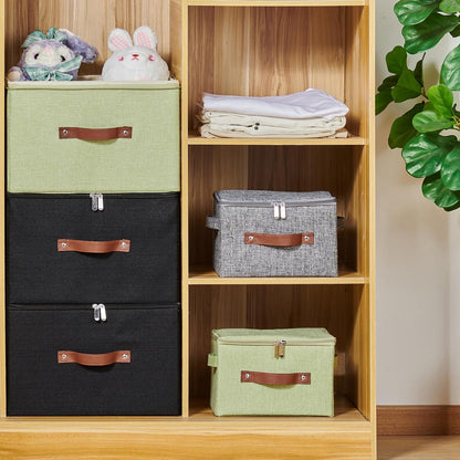 Storage Bins with Zipper Lids Decorative Lidded Baskets Boxes